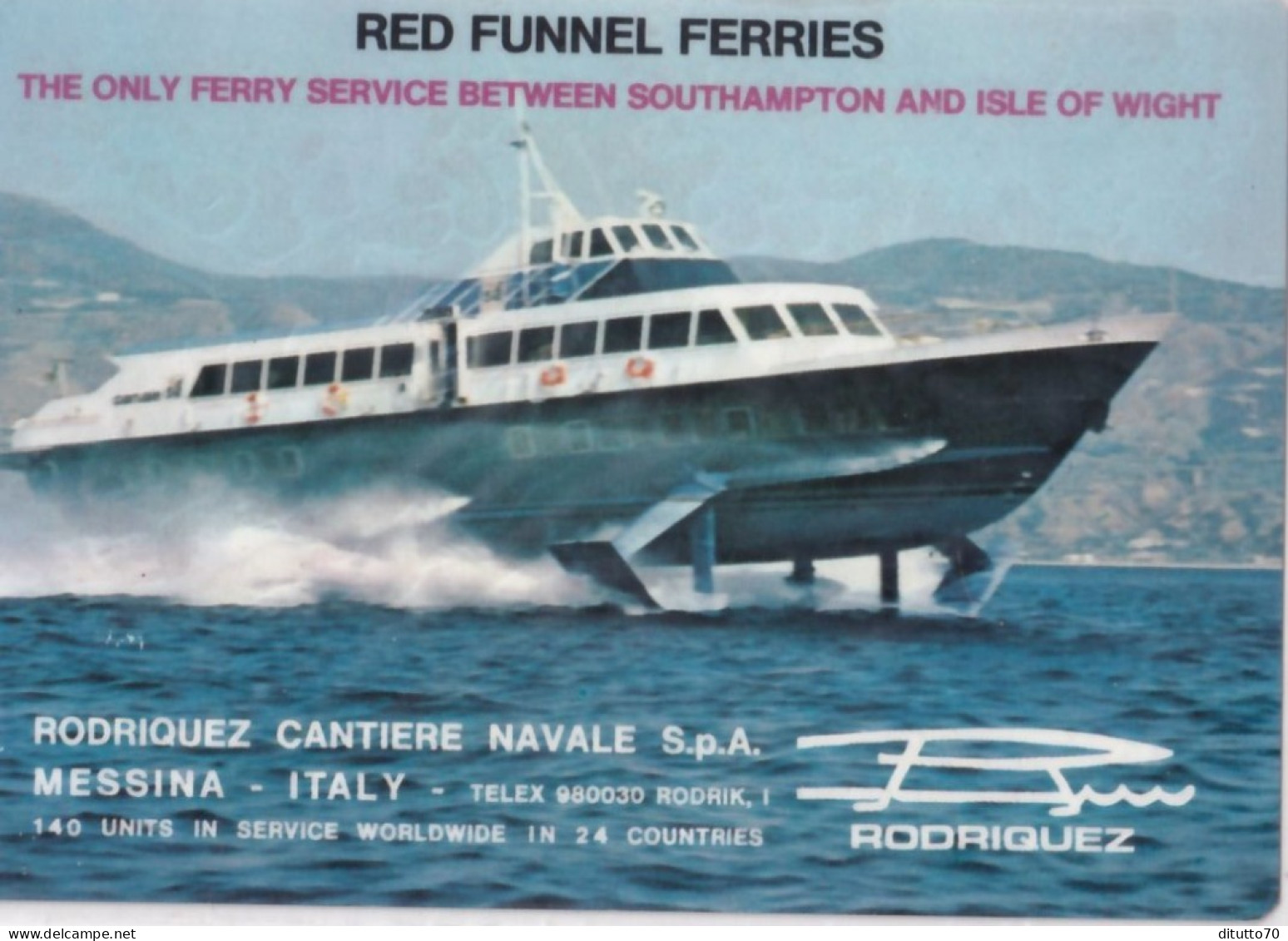 Calendarietto - Rodriquez Cantieri Navali - Messina - Red Funnel Ferrie - Anno 1984 - Petit Format : 1981-90