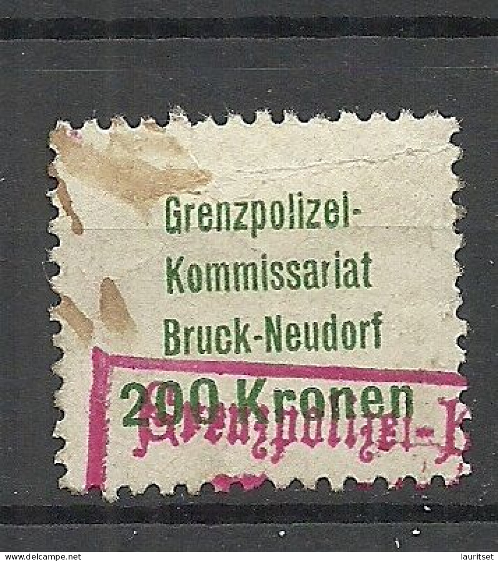 ÖSTERREICH Austria Grenzpolizei-Komissariat Bruck-Neudorf Gebühr Steuer Tax 200 Kr. O - Fiscaux