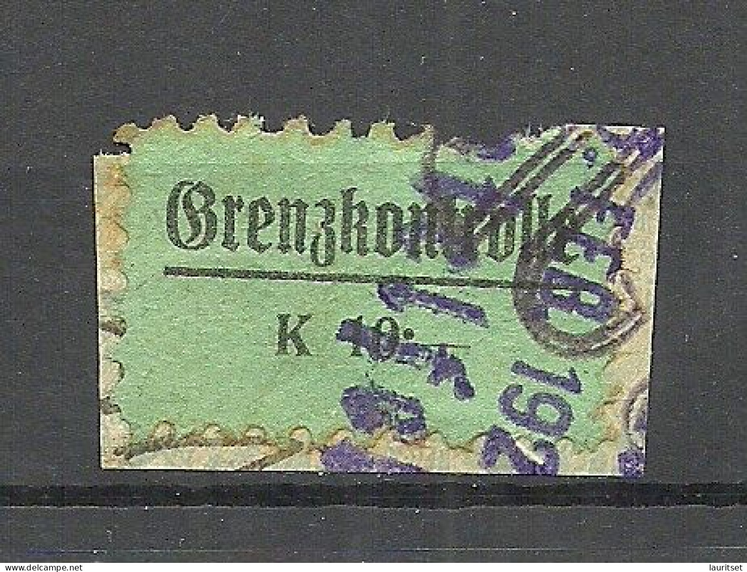 ÖSTERREICH Austria Ca. 1920 Grenzkontrolle Gebühr Steuer Tax 10 Kr. O - Fiscaux