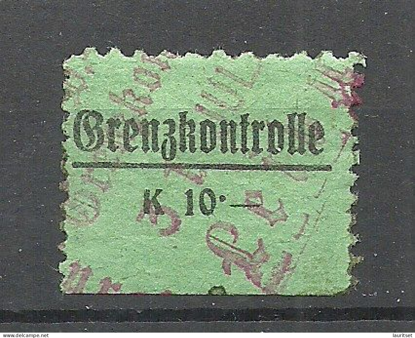 ÖSTERREICH Austria Ca. 1920 Grenzkontrolle Gebühr Steuer Tax 10 Kr. O - Fiscali