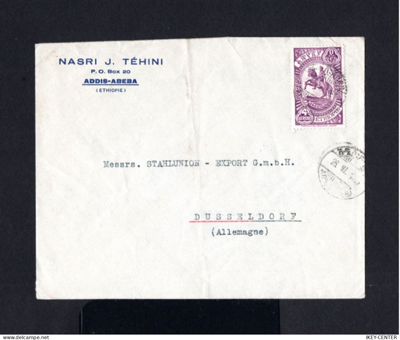 K626-ETHIOPIA-.OLD COVER ADDIS ABEBA To DUSSELDORF (germany).1935.WWII.Enveloppe ETHIOPIE - Ethiopia