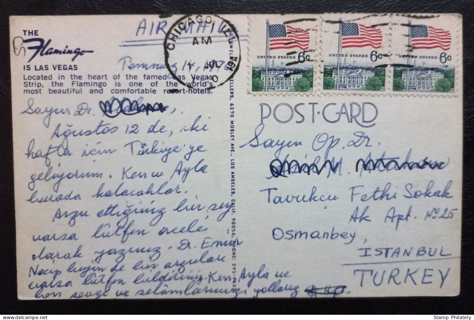 United States Los Angeles Used Postcard With Stamps Chicago Cancel - Los Angeles