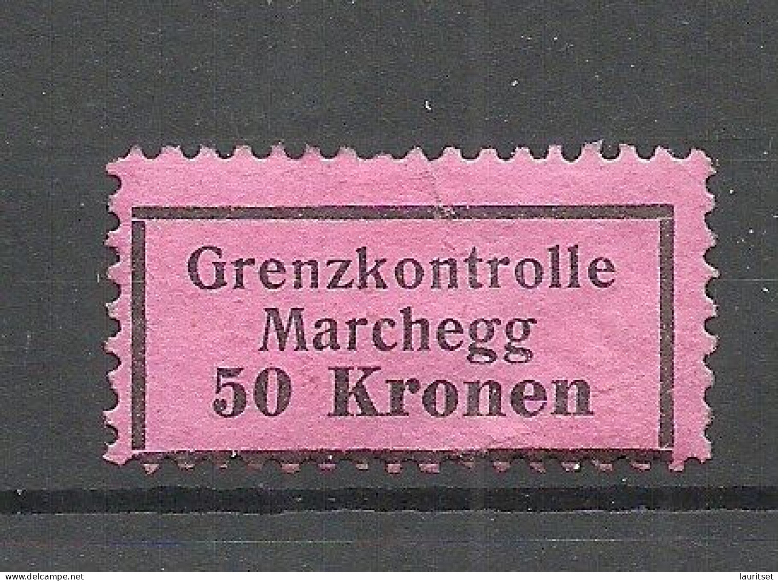 ÖSTERREICH Austria Grenzkontrolle Marchegg Gebühr Steuer Tax 50 Kr. * - Revenue Stamps