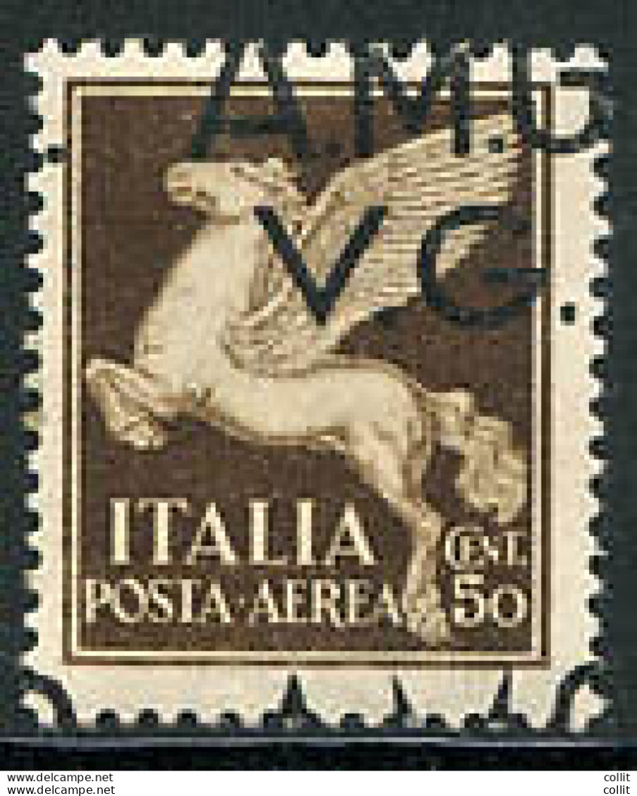 AMG. VG. - Posta Aerea Cent. 50 Soprastampa Spostata - Mint/hinged