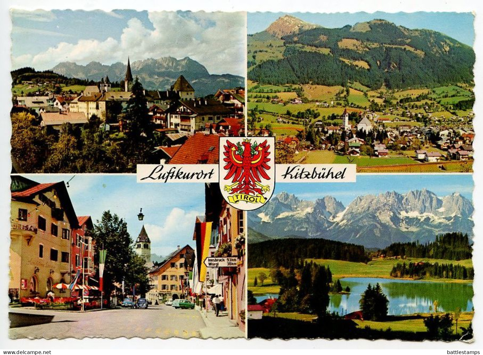 Austria 1960's Postcard  Luftkurort Kitzbühel - Climatic Health Resort; 1.80s The Mint, Hall, Tyrol Stamp - Kitzbühel