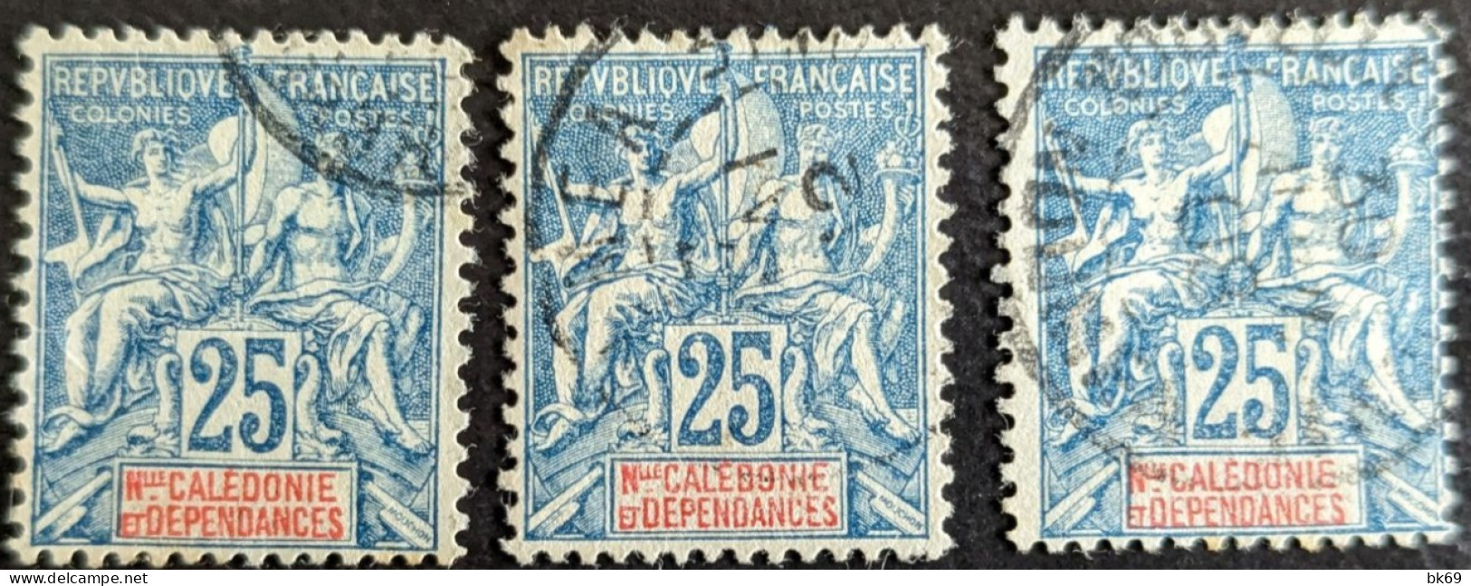 62 X3 Type Groupe Nouvelle Calédonie - Used Stamps