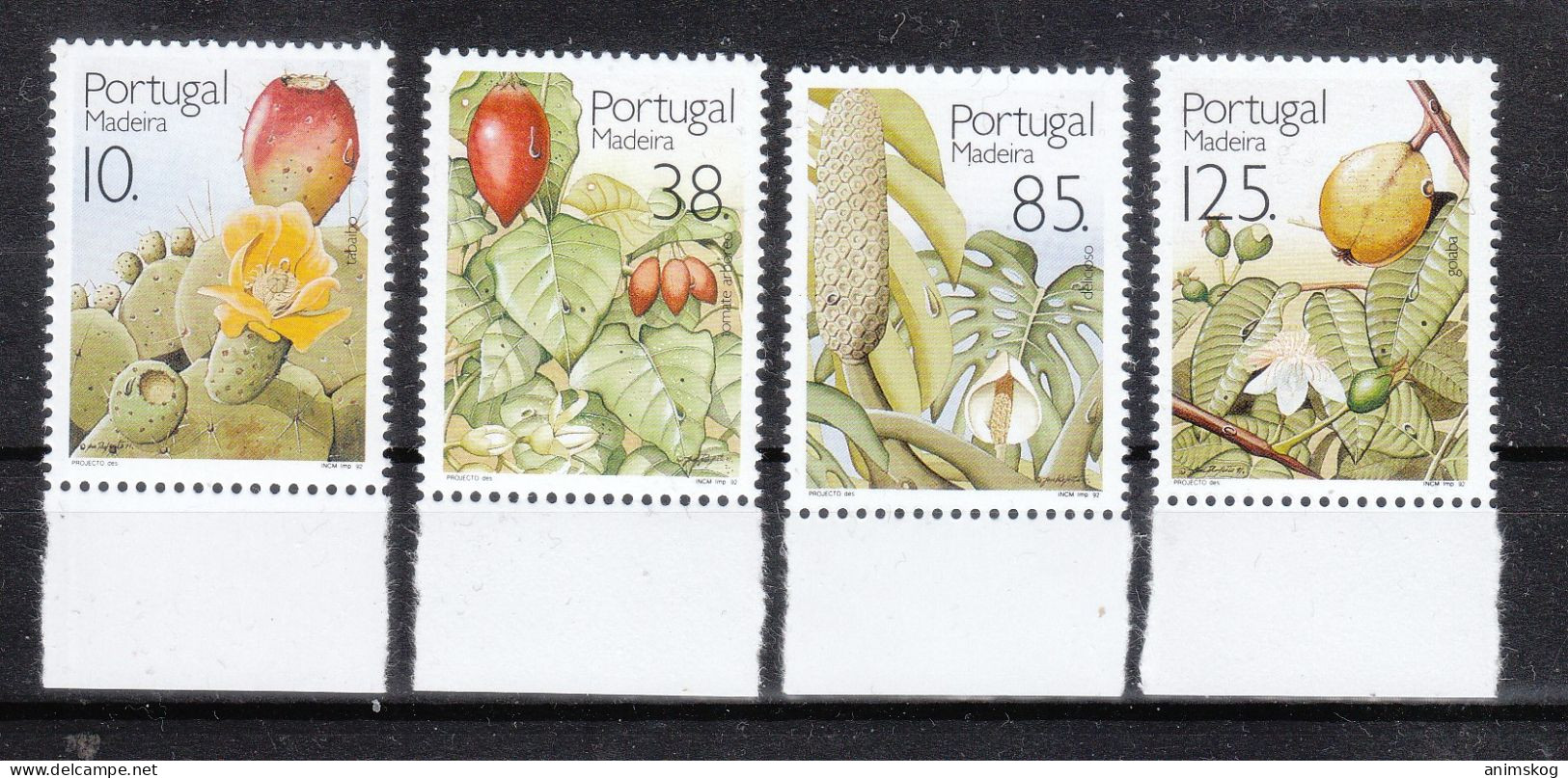 Portugal-Madeira 1992**, Subtrop. Früchte+Pflanzen, Kaktus Opuntia / Portugal-Madeira 1992, MNH, Subtr. Fruits+Plants - Cactusses