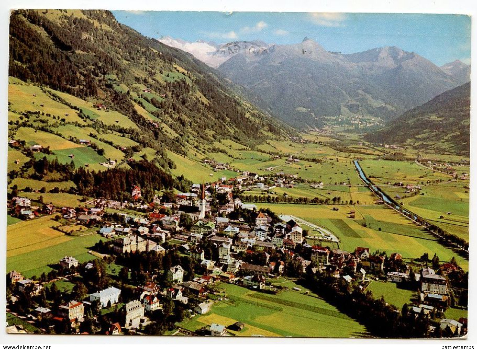 Austria 1964 Postcard Bad Hofgastein - Panoramic View; 1.80s The Mint, Hall, Tyrol Stamp; Slogan Cancel - Bad Hofgastein