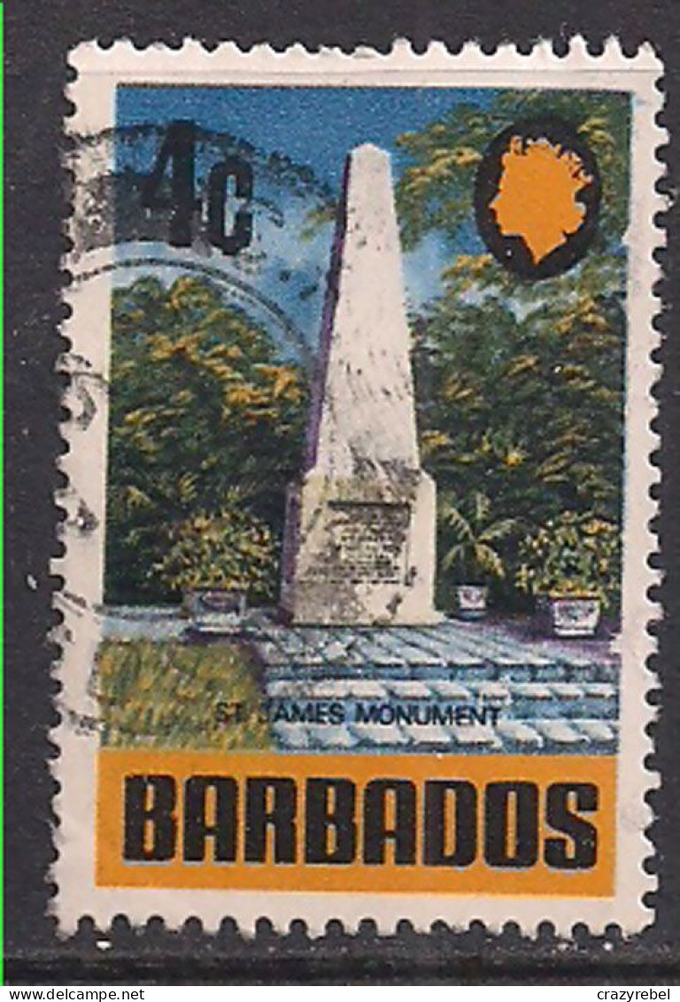 Barbados 1970-71 QE2 4cents Buildings Used SG 402 ( J1108 ) - Barbados (1966-...)