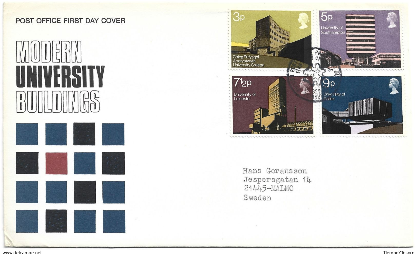 First Day Cover - Universities, 1973, England To Sweden N°866 - 1952-71 Ediciones Pre-Decimales