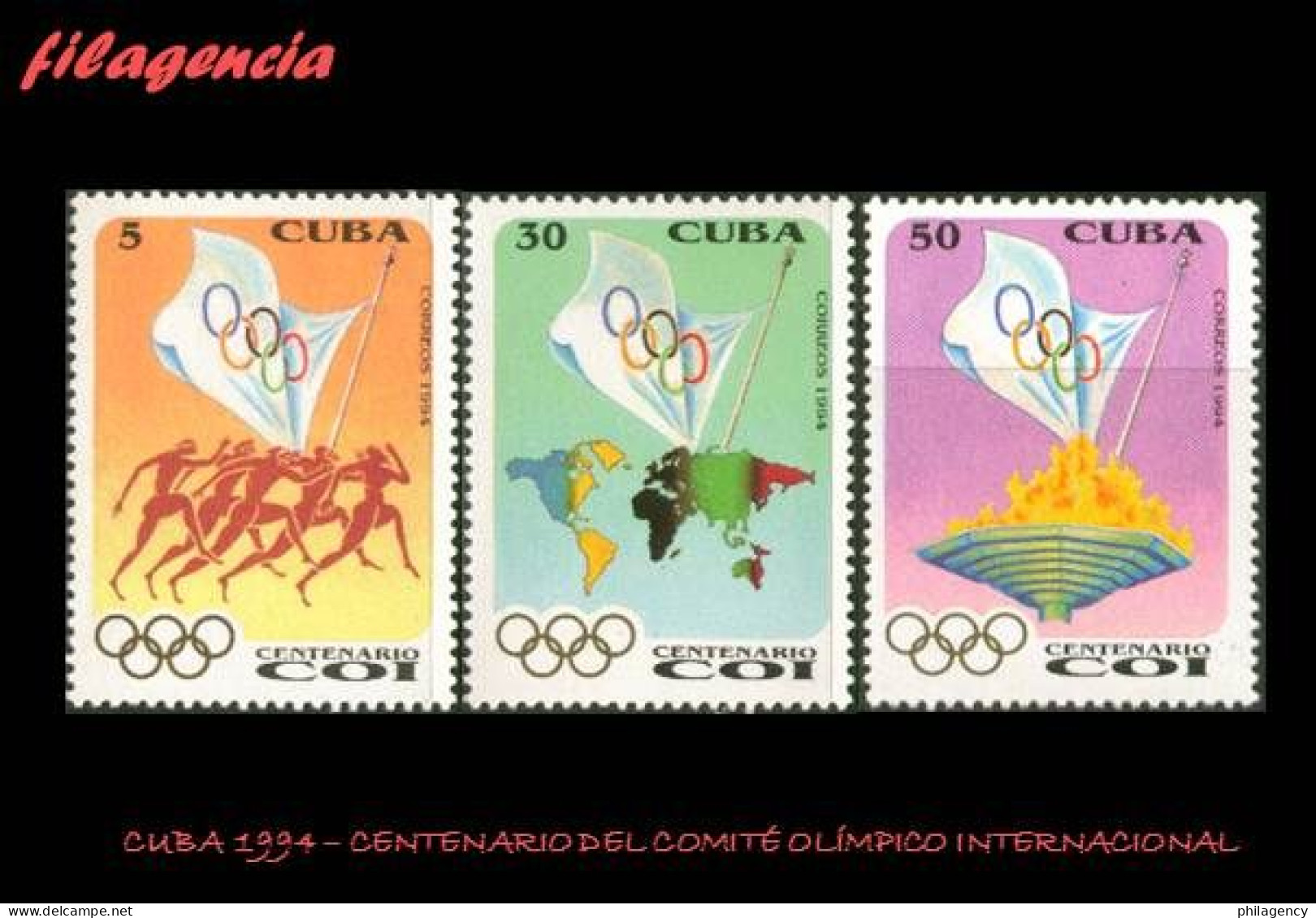 CUBA MINT. 1994-07 CENTENARIO DEL COMITÉ OLÍMPICO INTERNACIONAL - Unused Stamps