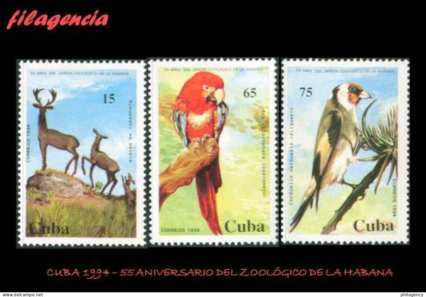 CUBA MINT. 1994-16 55 ANIVERSARIO DEL ZOOLÓGICO DE LA HABANA. FAUNA - Nuevos