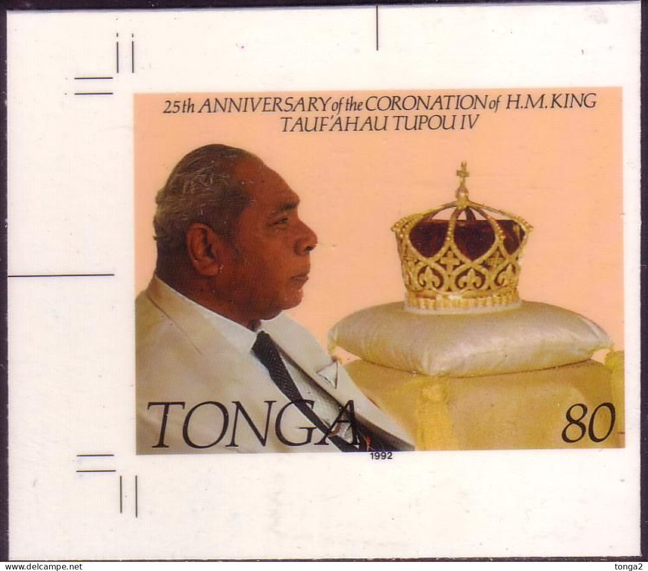 Tonga 1992 Cromalin Proof Showing King's Coronation - 4 Exist - Tonga (1970-...)