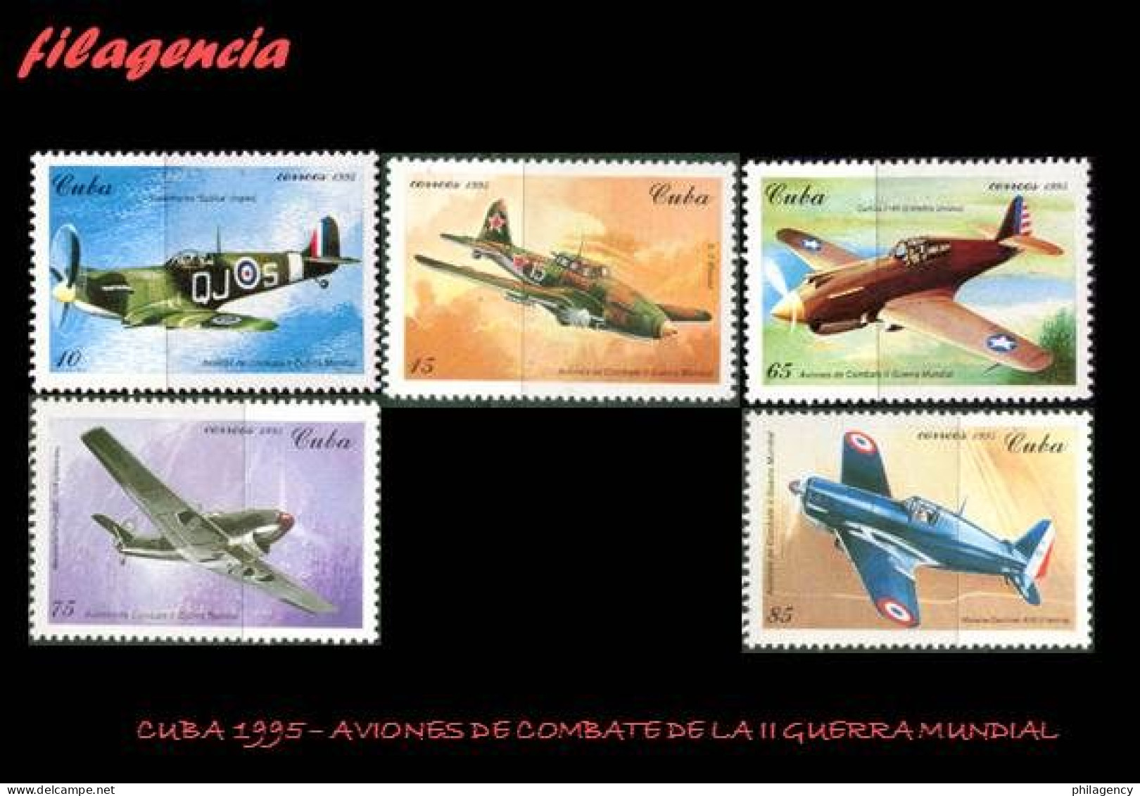CUBA MINT. 1995-10 AVIONES DE COMBATE DE LA II GUERRA MUNDIAL - Unused Stamps