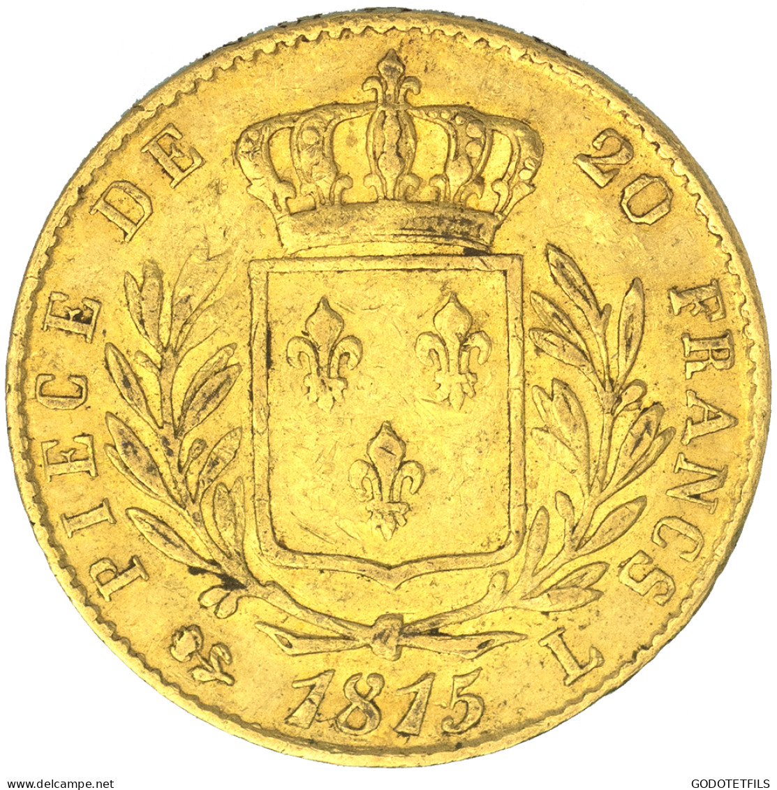 Louis XVIII-20 Francs 1815 Bayonne - 20 Francs (gold)