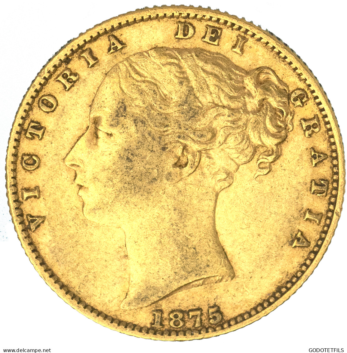 Royaume-Uni-Souverain Victoria  1875 Londres - 1 Sovereign