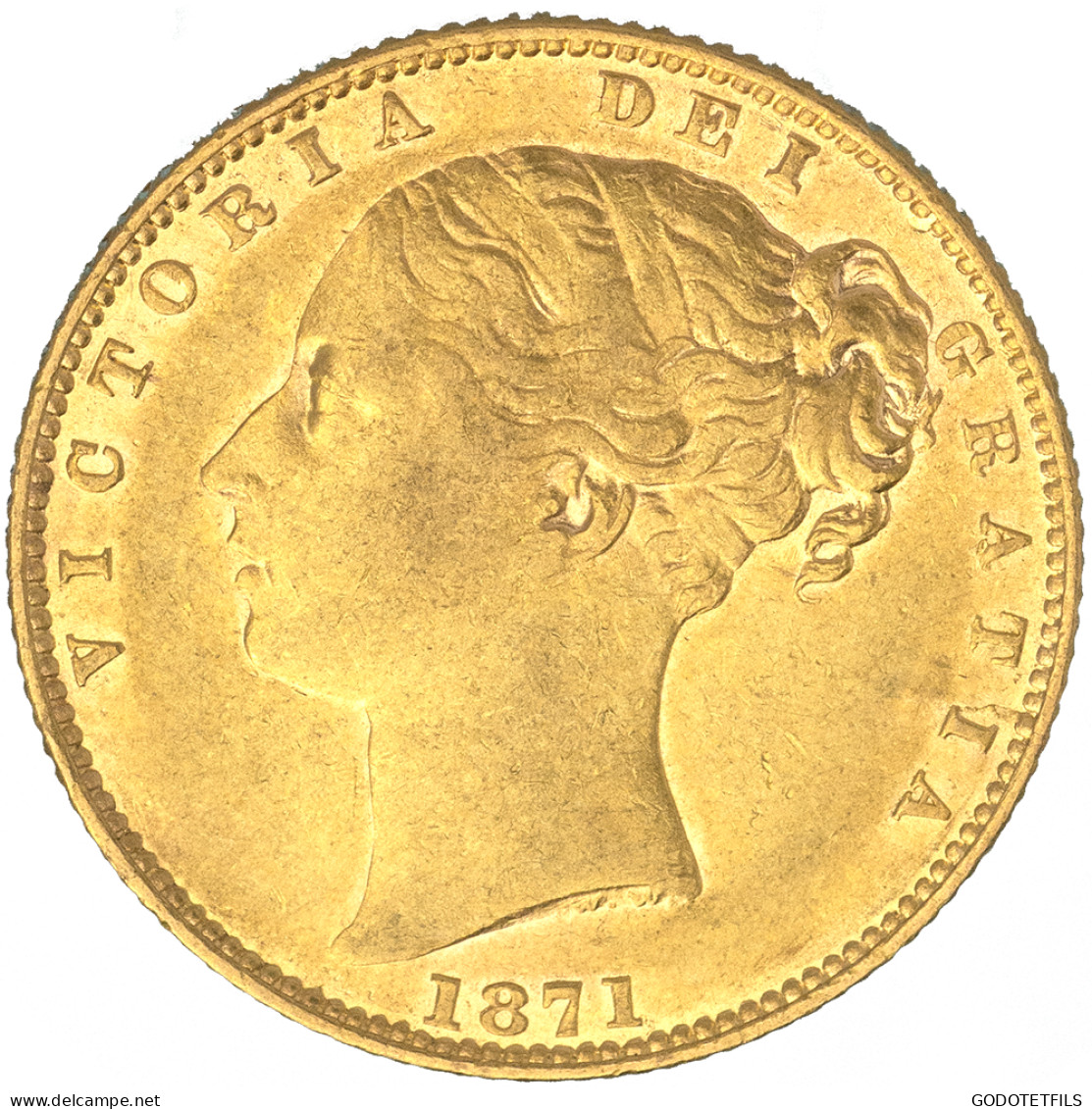 Royaume-Uni-Souverain Victoria  1871 Londres - 1 Sovereign