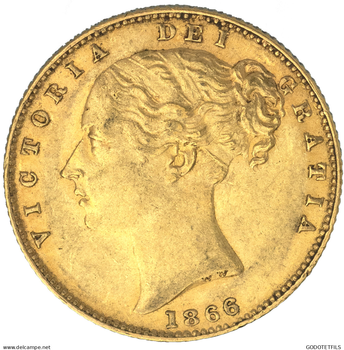 Royaume-Uni-Souverain Victoria 1866 Londres - 1 Sovereign