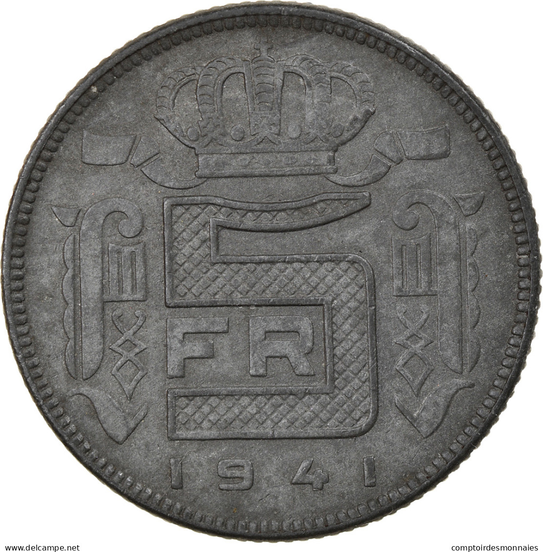 Monnaie, Belgique, 5 Francs, 5 Frank, 1941, TTB, Zinc, KM:130 - 5 Francs