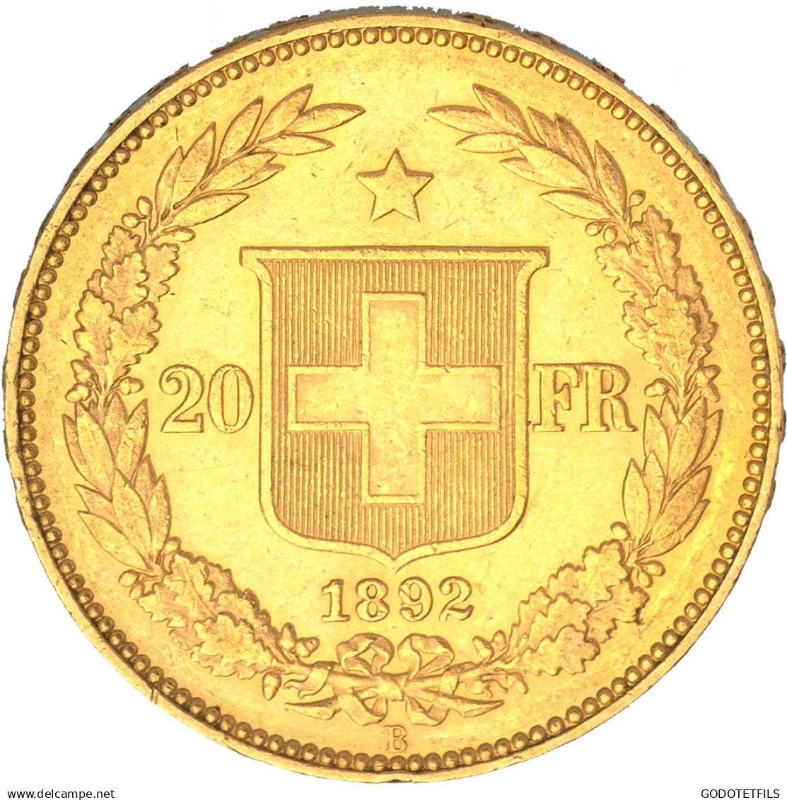 Suisse- 20 Francs Confédération Helvétique 1892 Berne - 20 Francs (or)