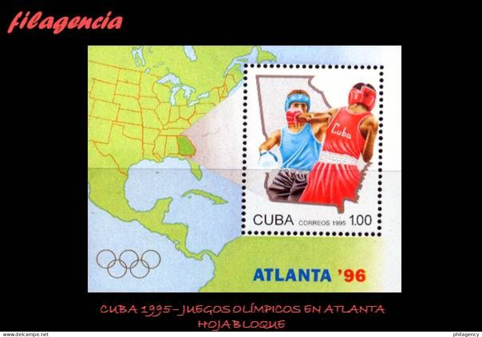 CUBA MINT. 1995-14 JUEGOS OLÍMPICOS EN ATLANTA. HOJA BLOQUE - Unused Stamps