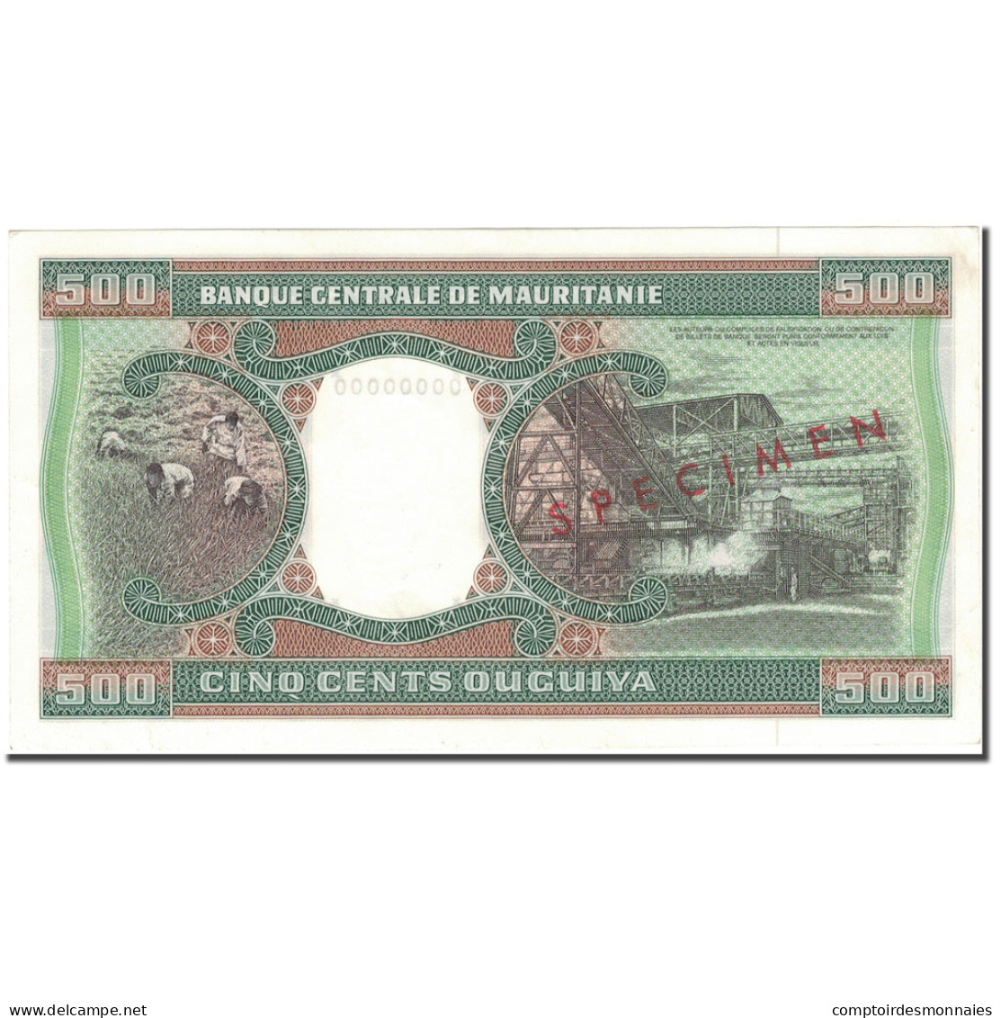 Billet, Mauritanie, 500 Ouguiya, 1979, 1979-11-28, Specimen, KM:6s, NEUF - Mauritania