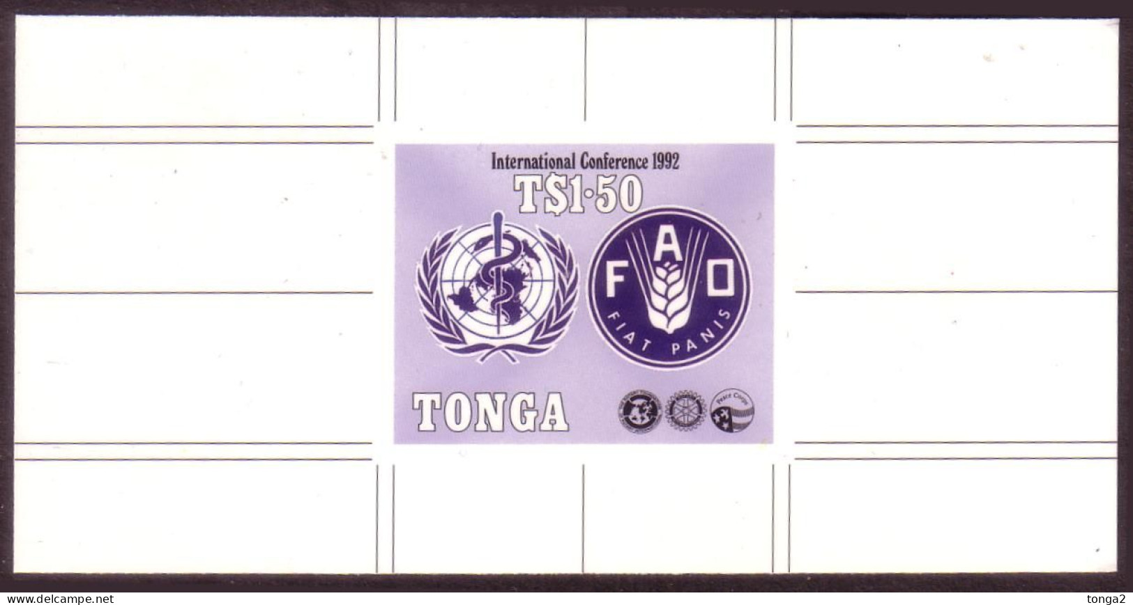 Tonga 1992 United Nations - FAO Food Organization - Cromalin Proof - 5 Exist - Rare - Tonga (1970-...)