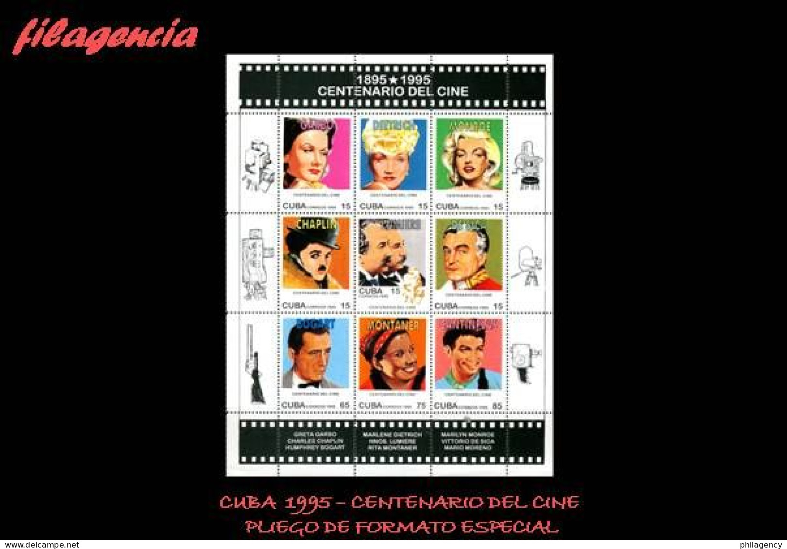 CUBA MINT. 1995-20 CENTENARIO DEL CINE. HOJA BLOQUE - Unused Stamps