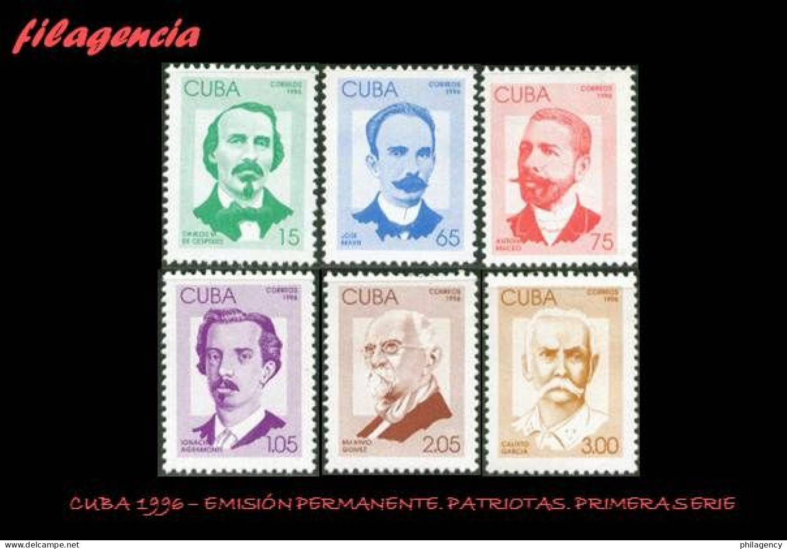 CUBA MINT. 1996-01 EMISIÓN PERMANENTE. PATRIOTAS CUBANOS. PRIMERA SERIE - Nuevos