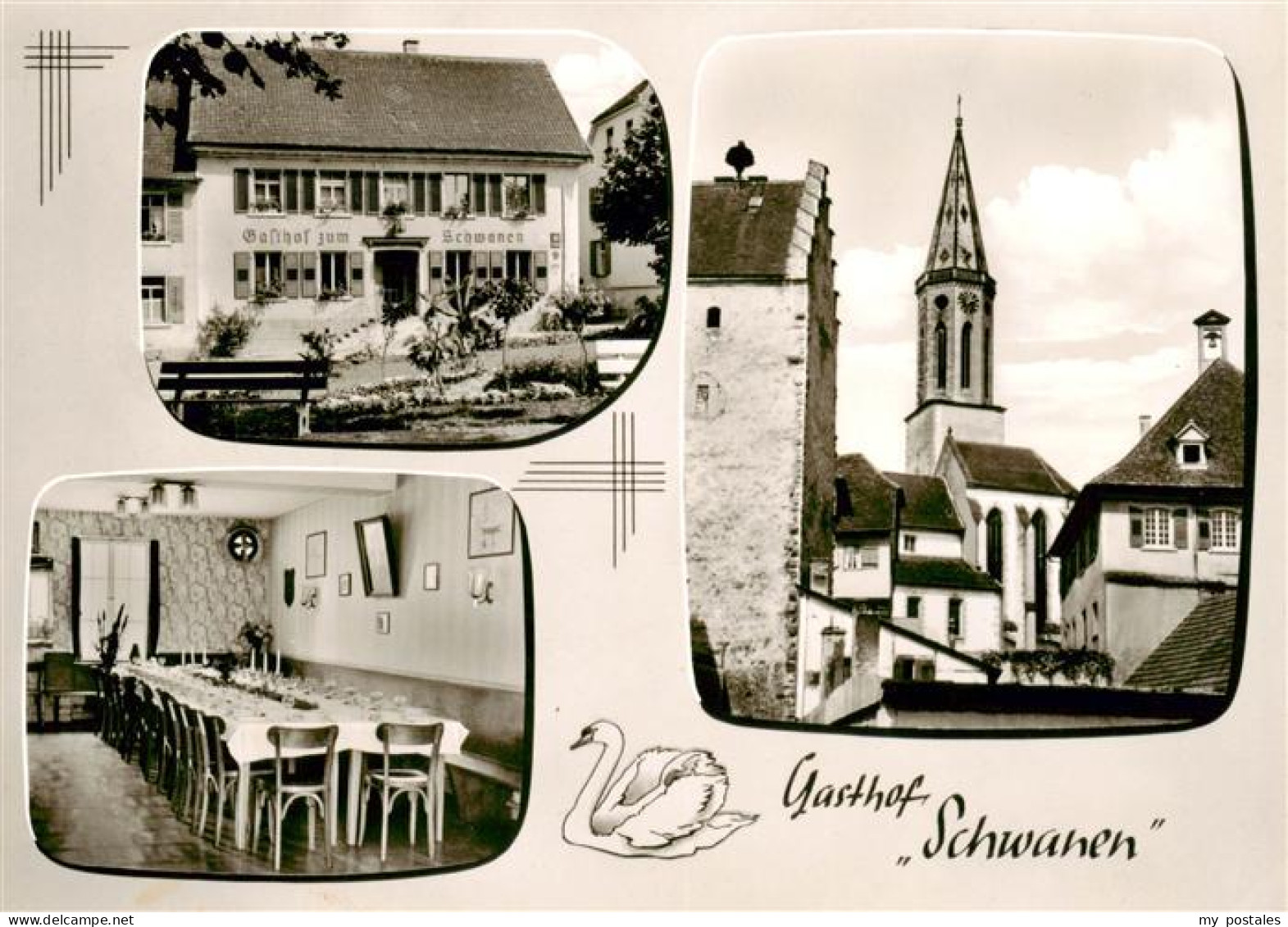 73876787 Markdorf Bodensee Gasthof Zum Schwanen Gaststube Kirche Markdorf Bodens - Markdorf