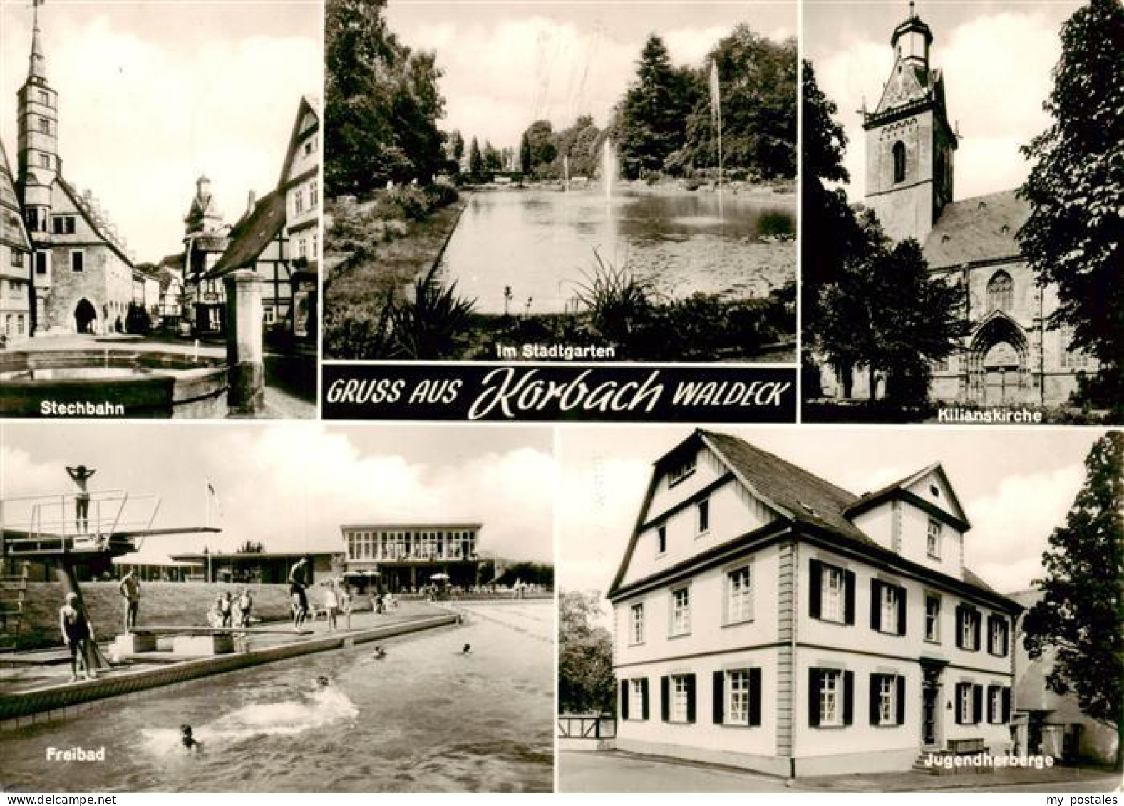 73876777 Korbach Stechbahn Im Stadtgarten Kilianskirche Freibad Jugendherberge K - Korbach