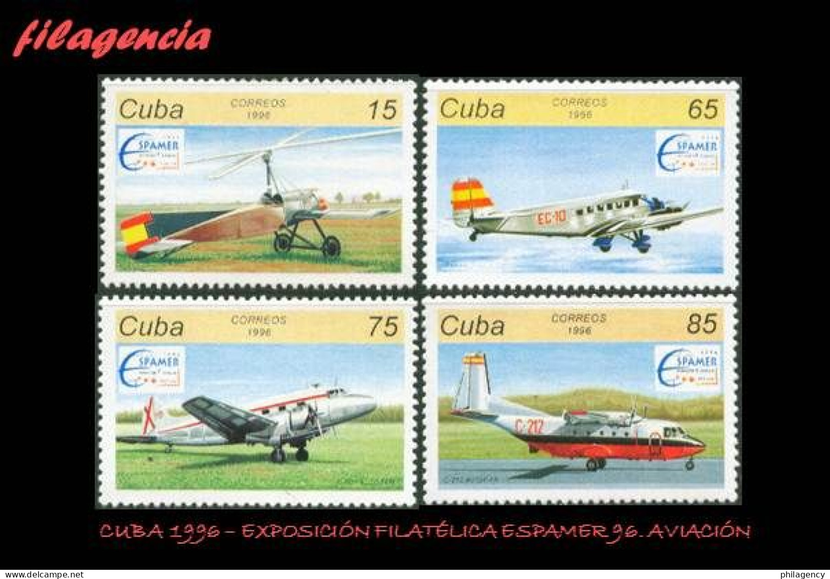 CUBA MINT. 1996-05 EXPOSICIÓN FILATÉLICA ESPAMER 96. AVIACIÓN - Unused Stamps