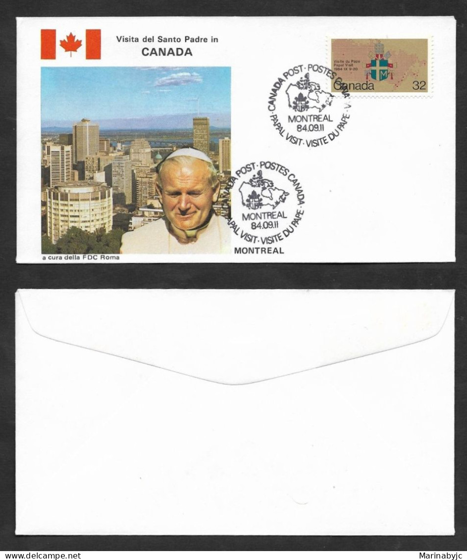 SD)1984 CANADA  ON FIRST DAY, VISIT OF THE HOLY FATHER JOHN PAUL II TO CANADA, XF - Non Classés