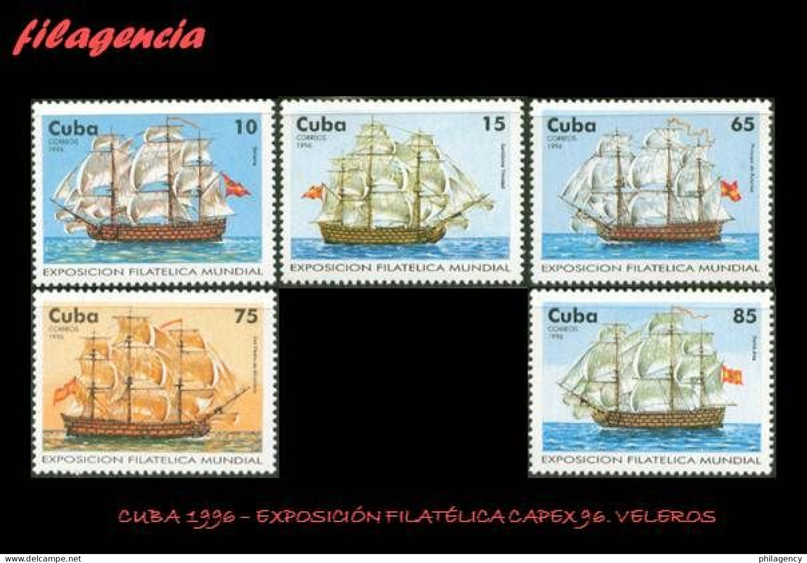 CUBA MINT. 1996-10 EXPOSICIÓN FILATÉLICA CAPEX 96. VELEROS CUBANOS - Unused Stamps