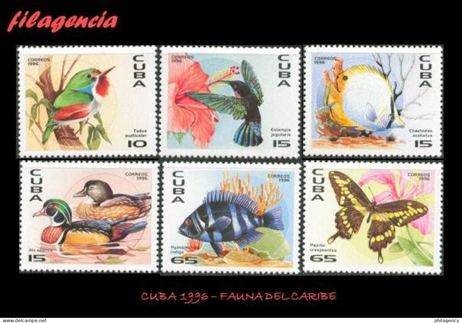 CUBA MINT. 1996-11 FAUNA DEL CARIBE - Unused Stamps