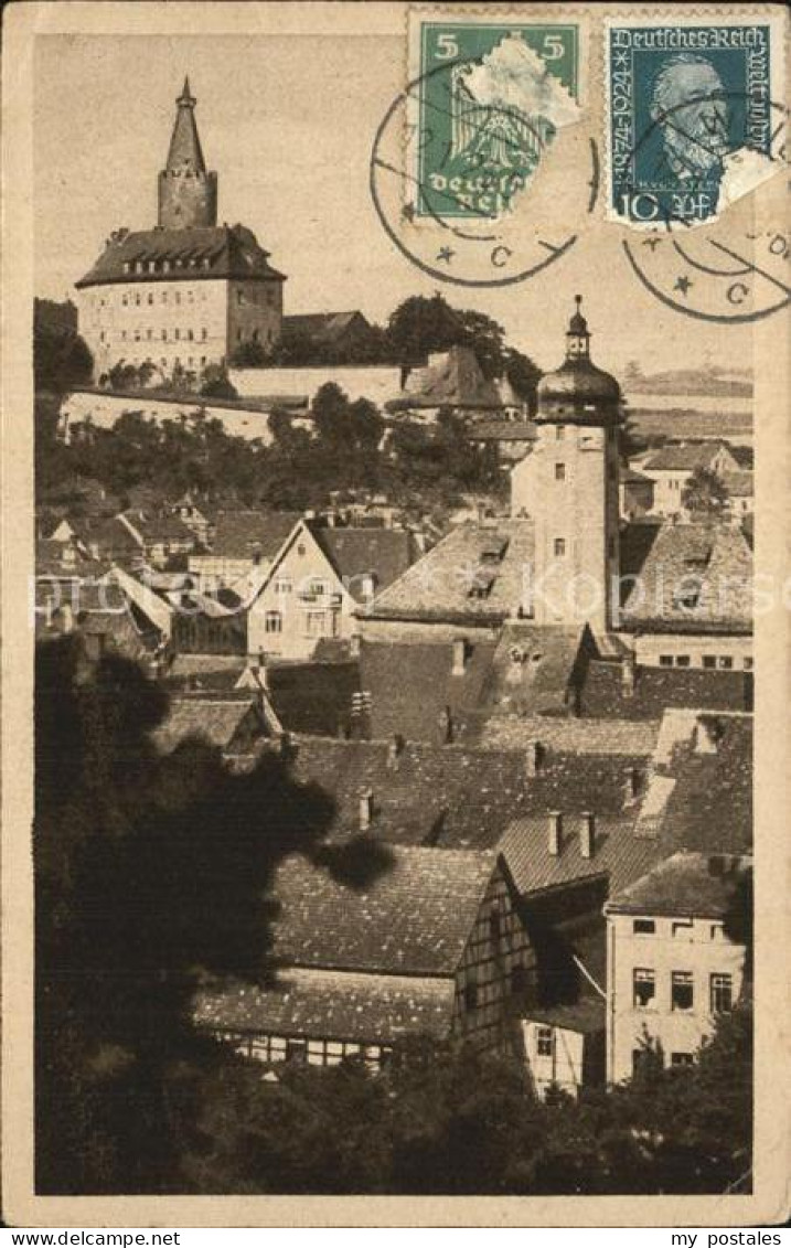 72432927 Weida Thueringen Blick Vom Tillyberg Auf Die Neustadt Rathaus Osterburg - Weida