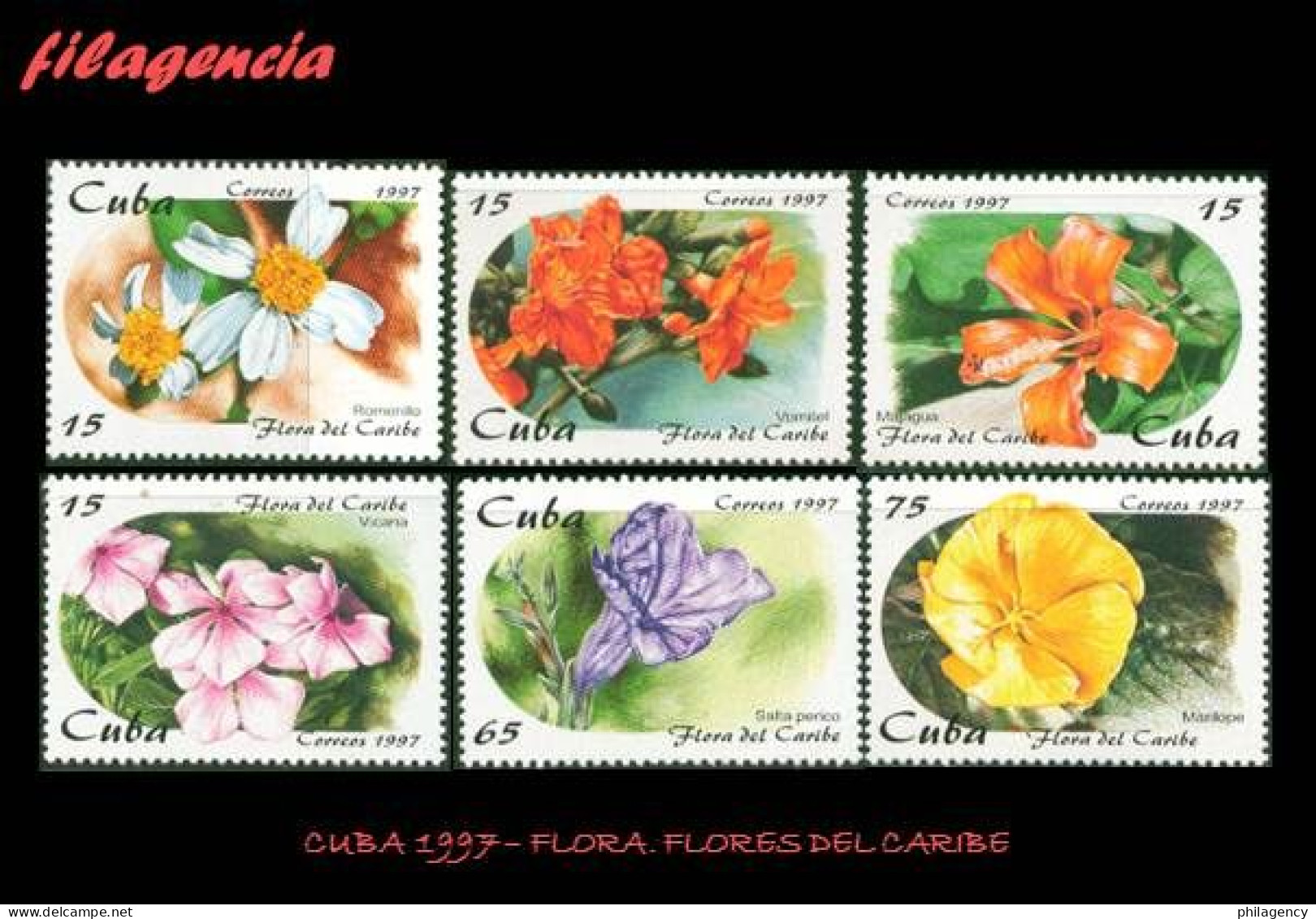 CUBA MINT. 1997-21 FLORA. FLORES DEL CARIBE - Unused Stamps