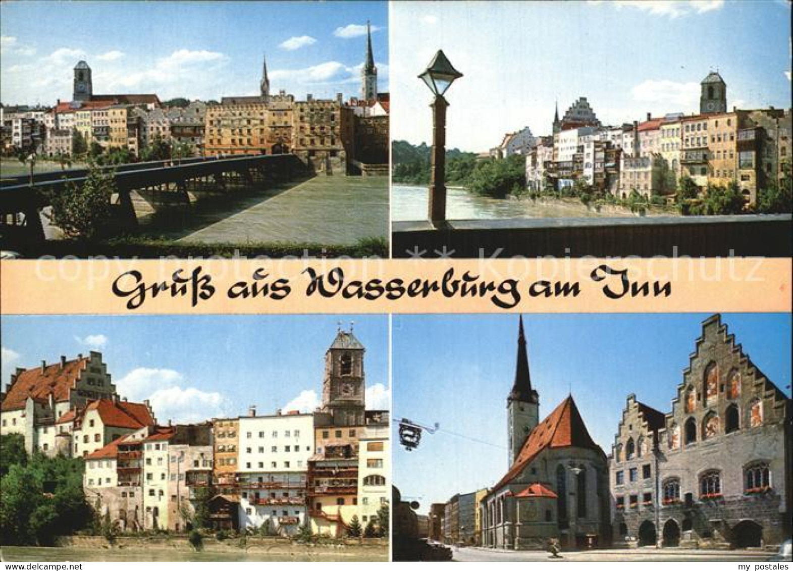 72429691 Wasserburg Inn Bruecke Teilansicht Kirche Rathaus Wasserburg - Wasserburg (Inn)