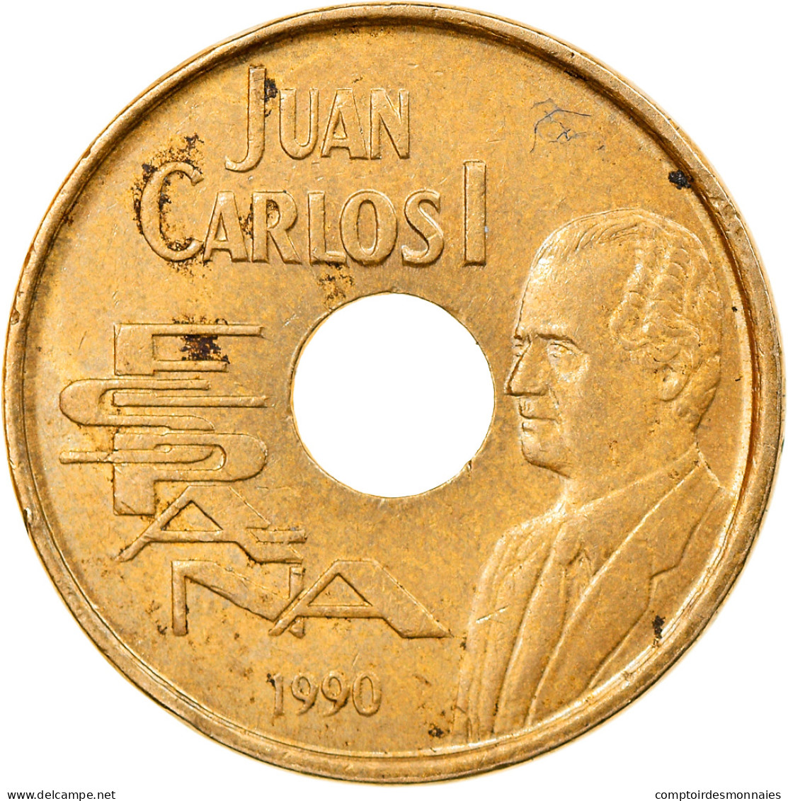 Monnaie, Espagne, Juan Carlos I, 25 Pesetas, 1990, Madrid, TB+, Aluminum-Bronze - 25 Pesetas