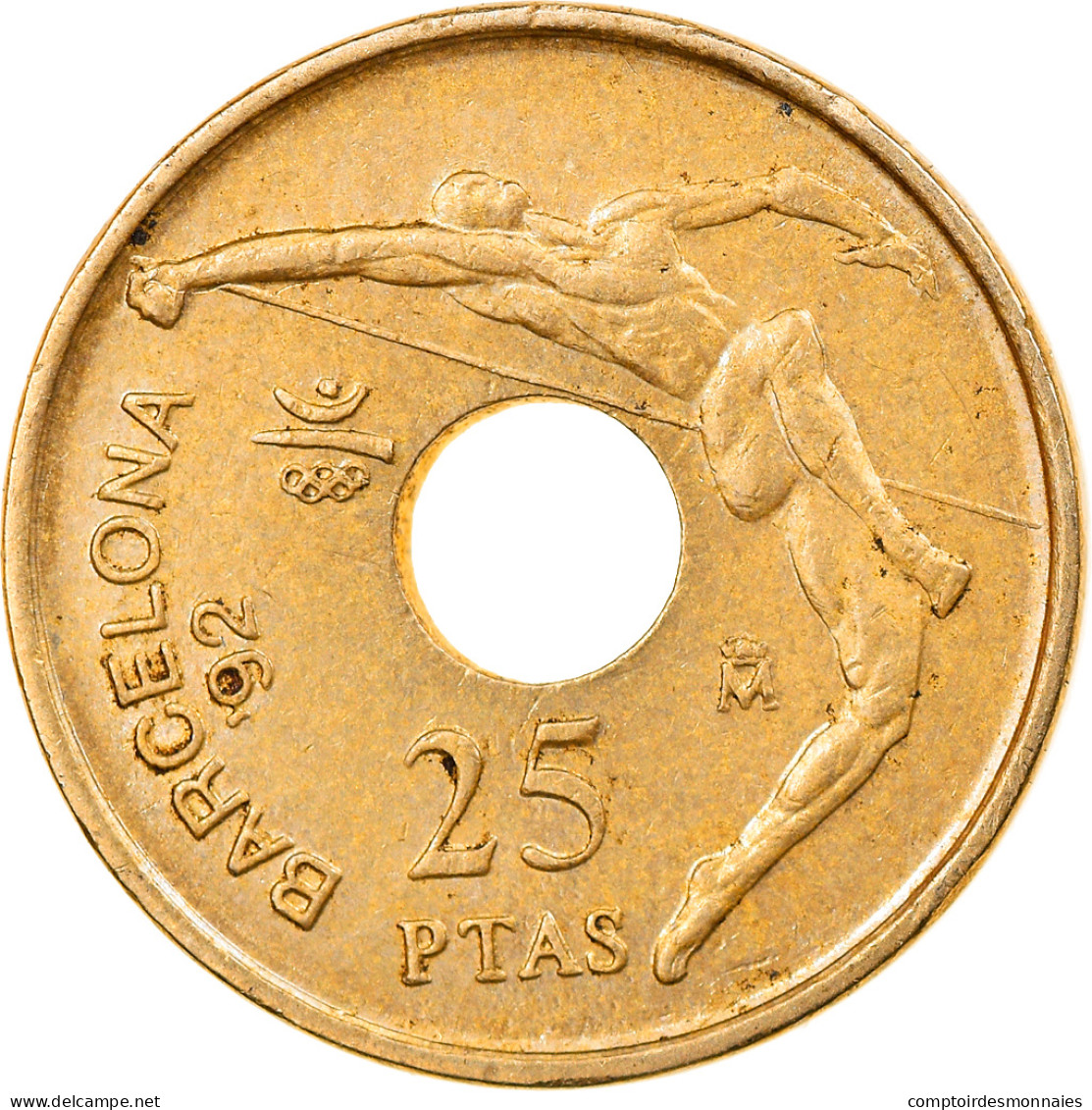 Monnaie, Espagne, Juan Carlos I, 25 Pesetas, 1990, Madrid, TB+, Aluminum-Bronze - 25 Peseta