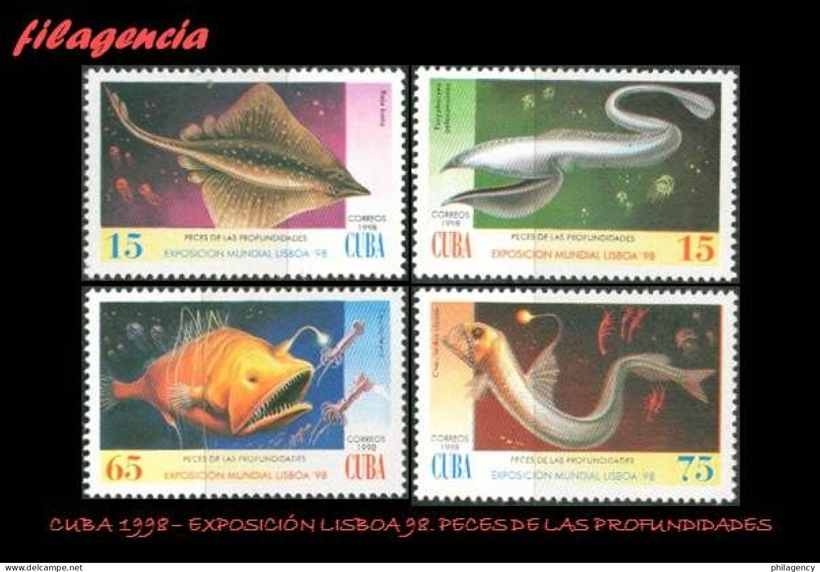 CUBA MINT. 1998-14 EXPOSICIÓN UNIVERSAL LISBOA 98. PECES DE LAS PROFUNDIDADES - Unused Stamps