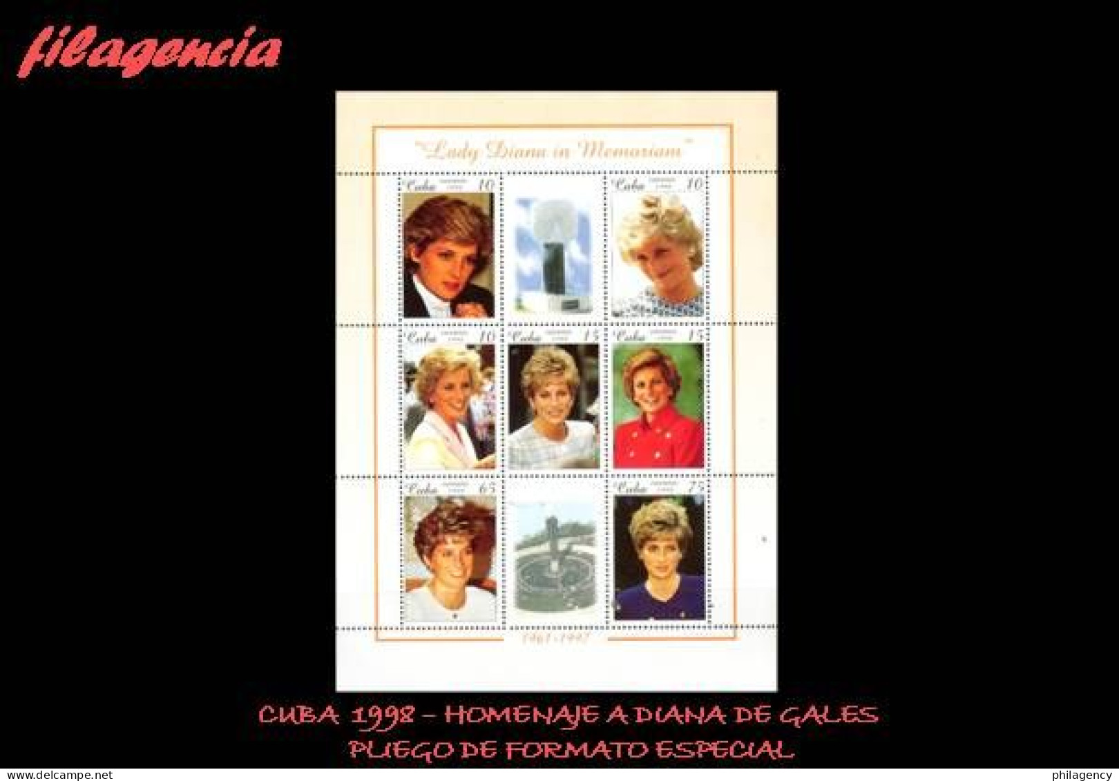 CUBA MINT. 1998-17 HOMENAJE A LADY DIANA. MINIPLIEGO - Unused Stamps