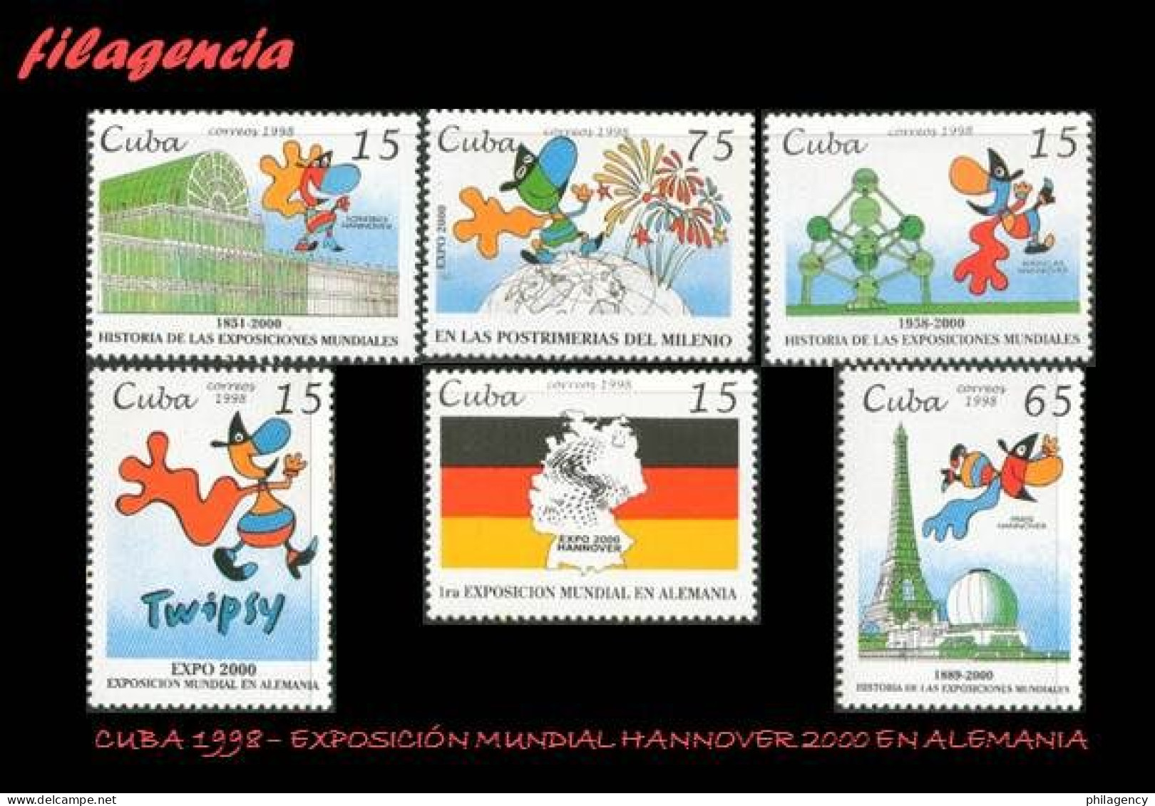 CUBA MINT. 1998-19 EXPOSICIÓN UNIVERSAL HANNOVER 2000 EN ALEMANIA. PRIMERA SERIE - Ungebraucht