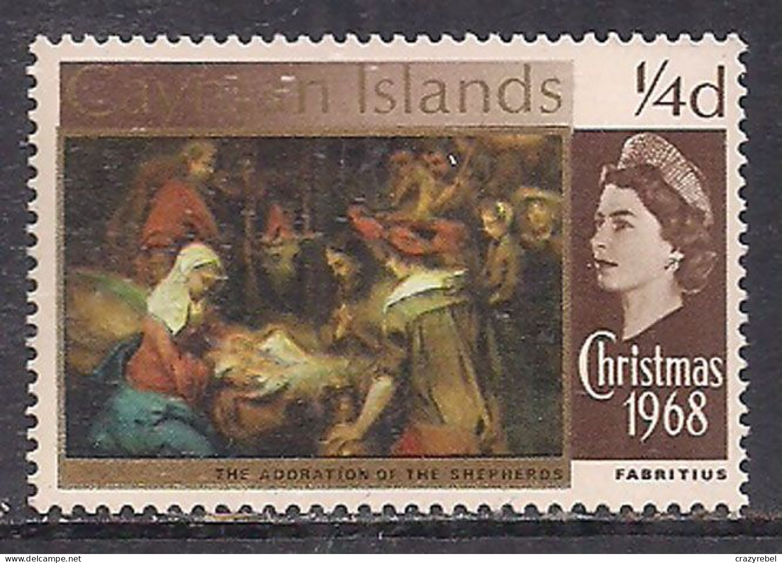 Cayman Islands 1968 QE2 1/4d Christmas MLH SG 215 ( L43 ) - Cayman Islands