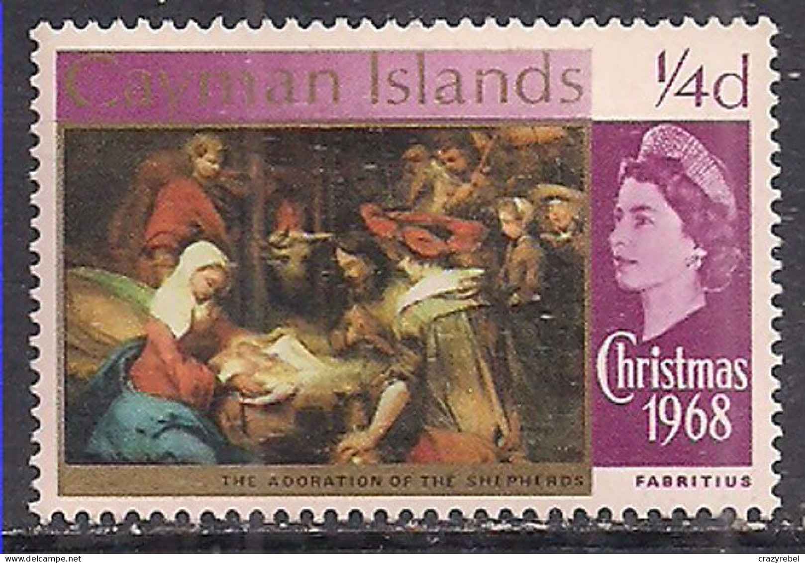 Cayman Islands 1968 QE2 1/4d Christmas MLH SG 216 ( L6 ) - Cayman Islands