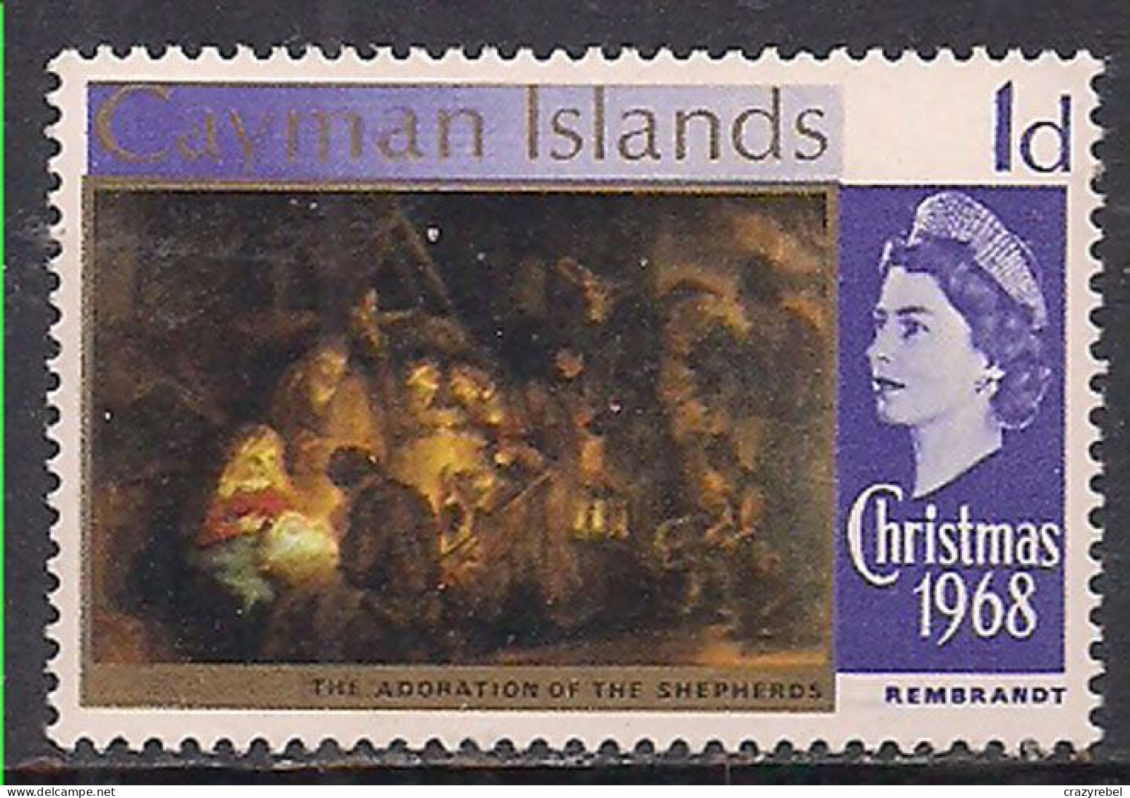 Cayman Islands 1968 QE2 1d Christmas MLH SG 217 ( L298 ) - Cayman Islands