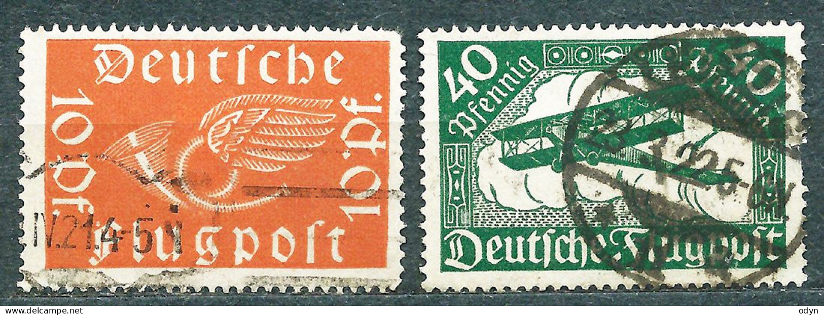Deutsches Reich 1919, MiNr 111-112 Used - Complete Set - Air Mail - Poste Aérienne & Zeppelin