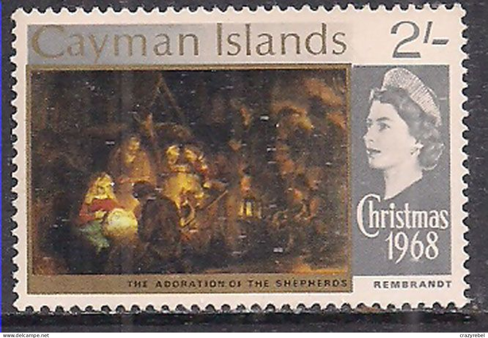 Cayman Islands 1968 QE2 2/- Christmas MNH  SG 221 ( L818 ) - Cayman Islands
