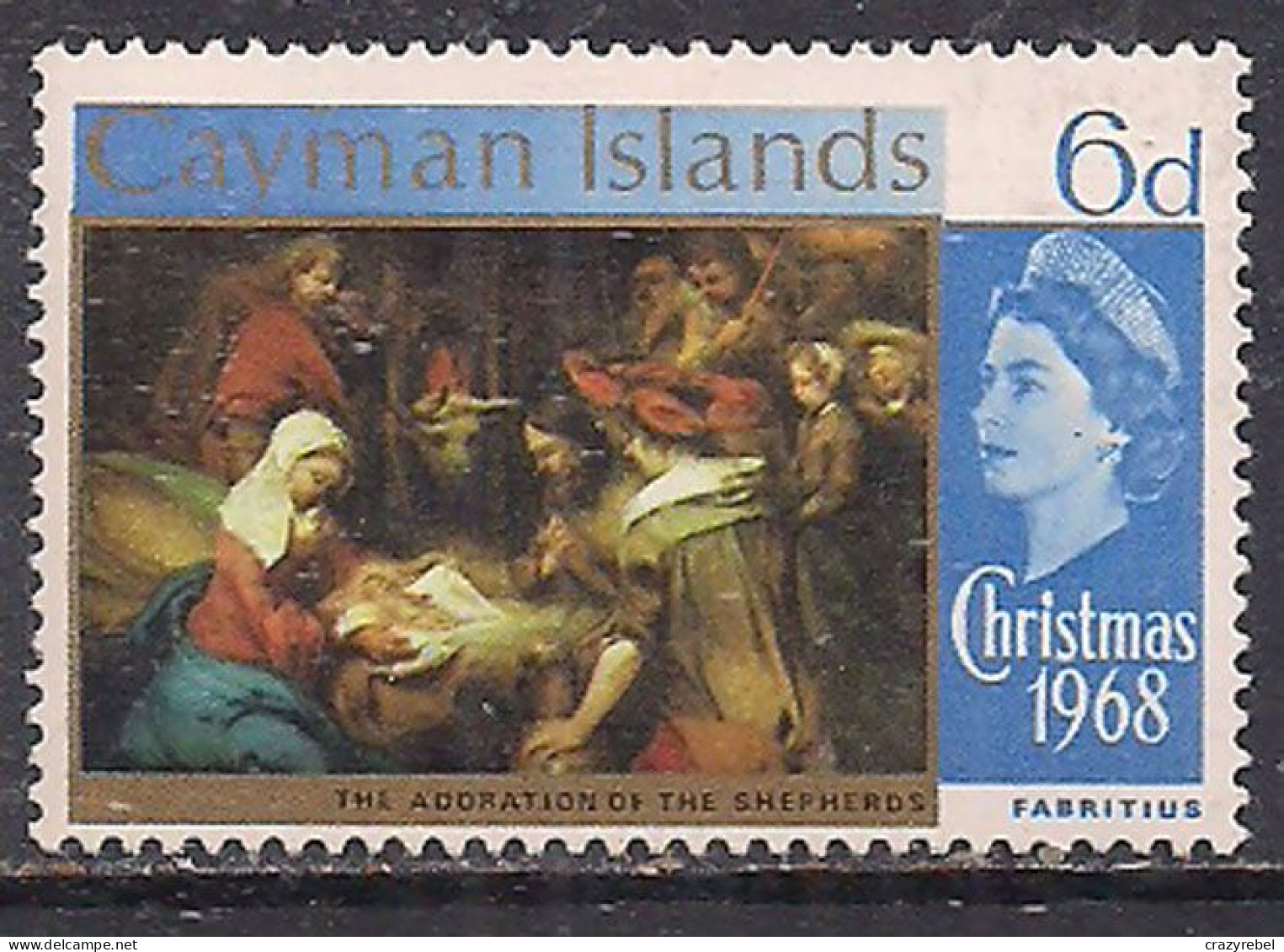 Cayman Islands 1968 QE2 6d Christmas MLH SG 218 ( L237 ) - Cayman Islands