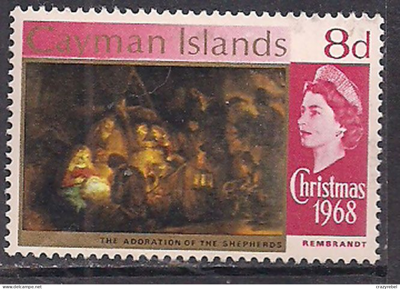 Cayman Islands 1968 QE2 8d Christmas MLH SG 219 ( L55 ) - Cayman Islands